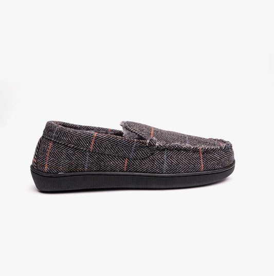 Dr Keller BURT Mens Full Slippers Grey