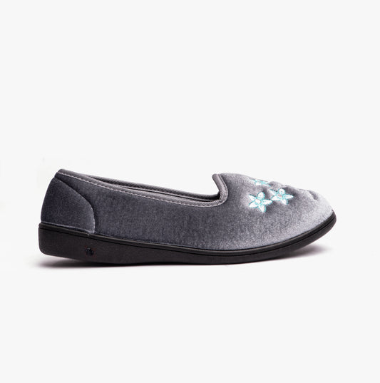 Dr Keller VERA Womens Ballerina Slippers Grey