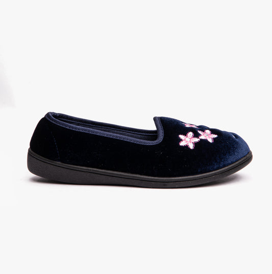 Dr Keller VERA Womens Ballerina Slippers Navy