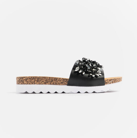 Dr Keller GLITZY Womens Slides Black