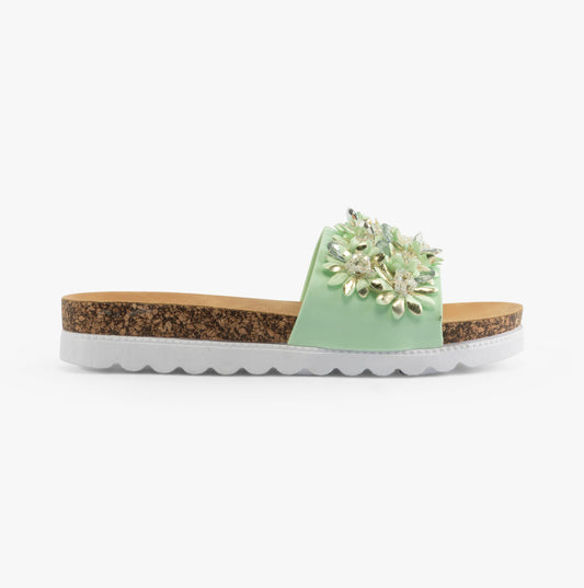 Dr Keller GLITZY Womens Slides Lime Green