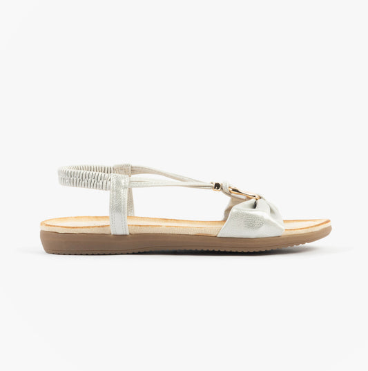 Dr Keller JAN Womens Sandals White Metallic