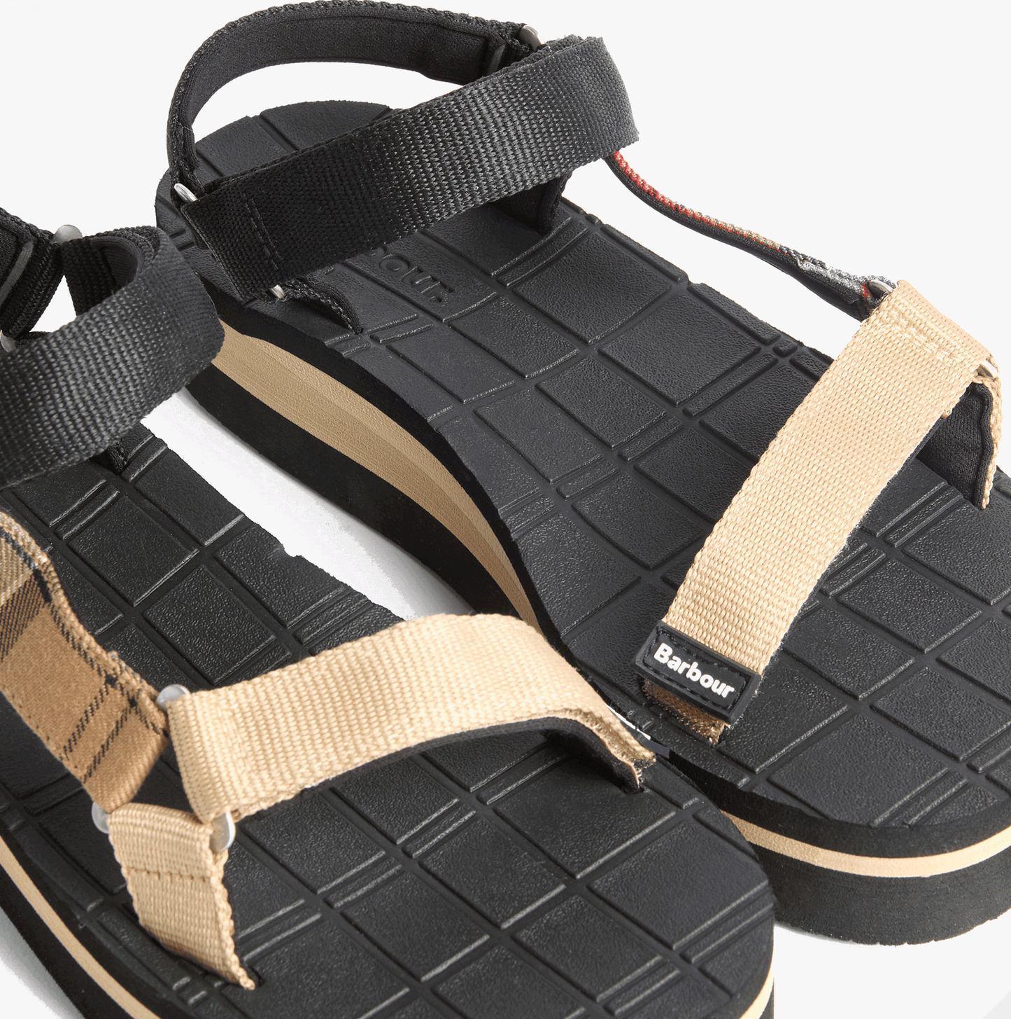 Barbour MILA Womens Ankle Strap Sandals Black/Dress Tartan
