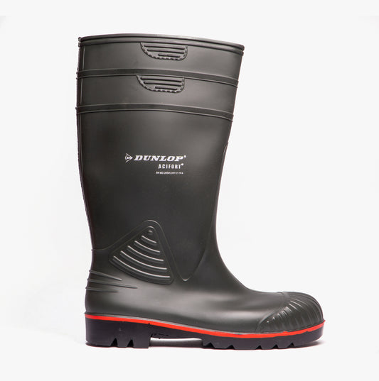 Dunlop ACIFORT Mens Safety Wellington Boots Dark Green