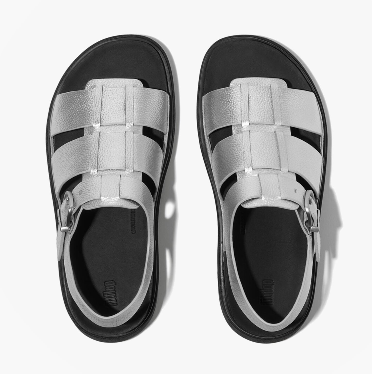 FitFlop GEN-FF TUMBLED Womens Ankle Strap Sandals Silver