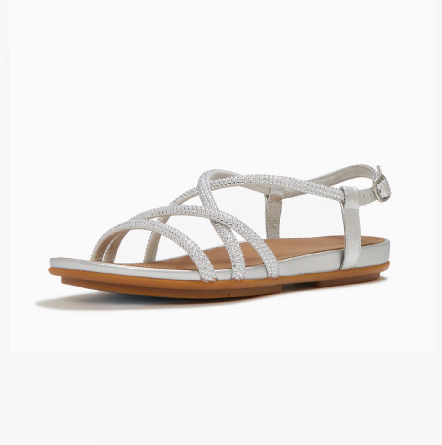 FitFlop GRACIE CRYSTAL Womens Cross Strap Sandals Silver
