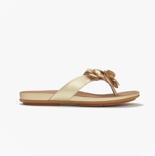 FitFlop GRACIE FLOWER Womens Toe-Post Sandals Platino