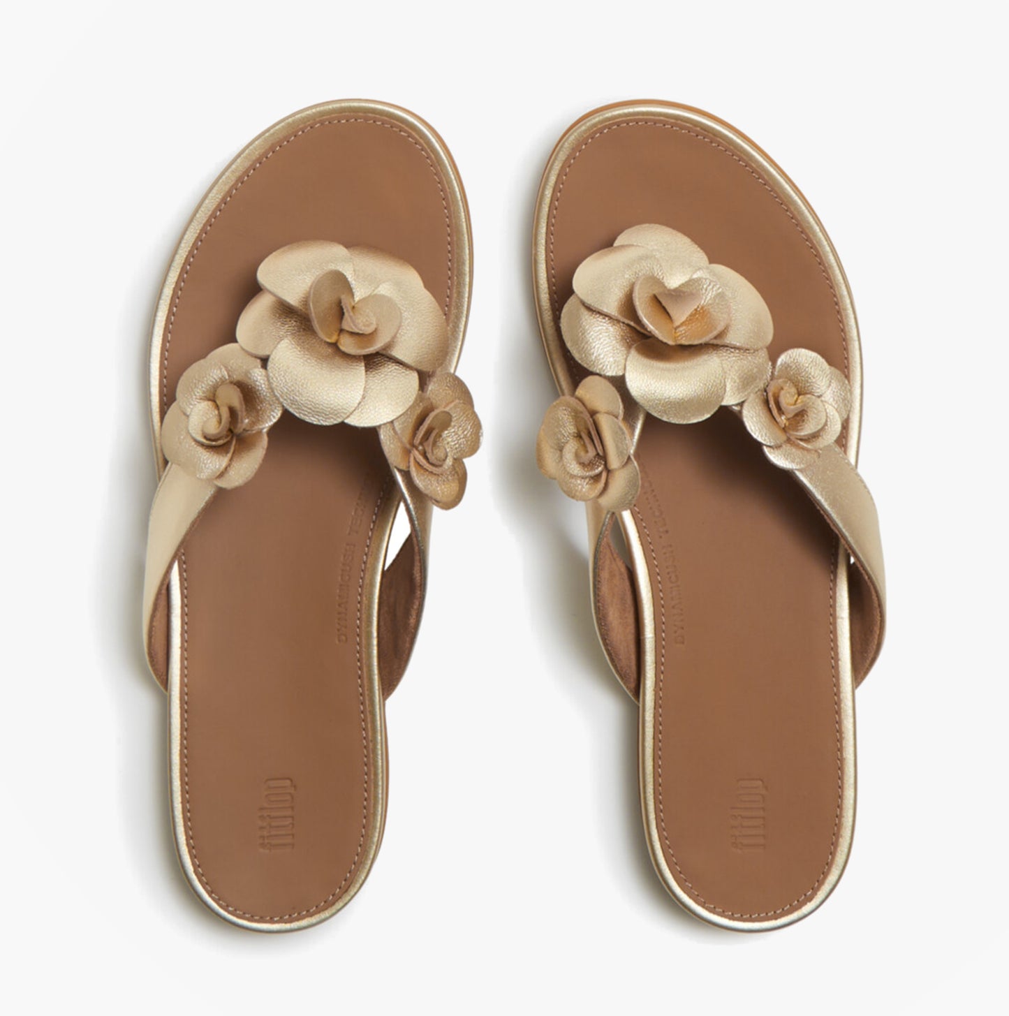 FitFlop GRACIE FLOWER Womens Toe-Post Sandals Platino