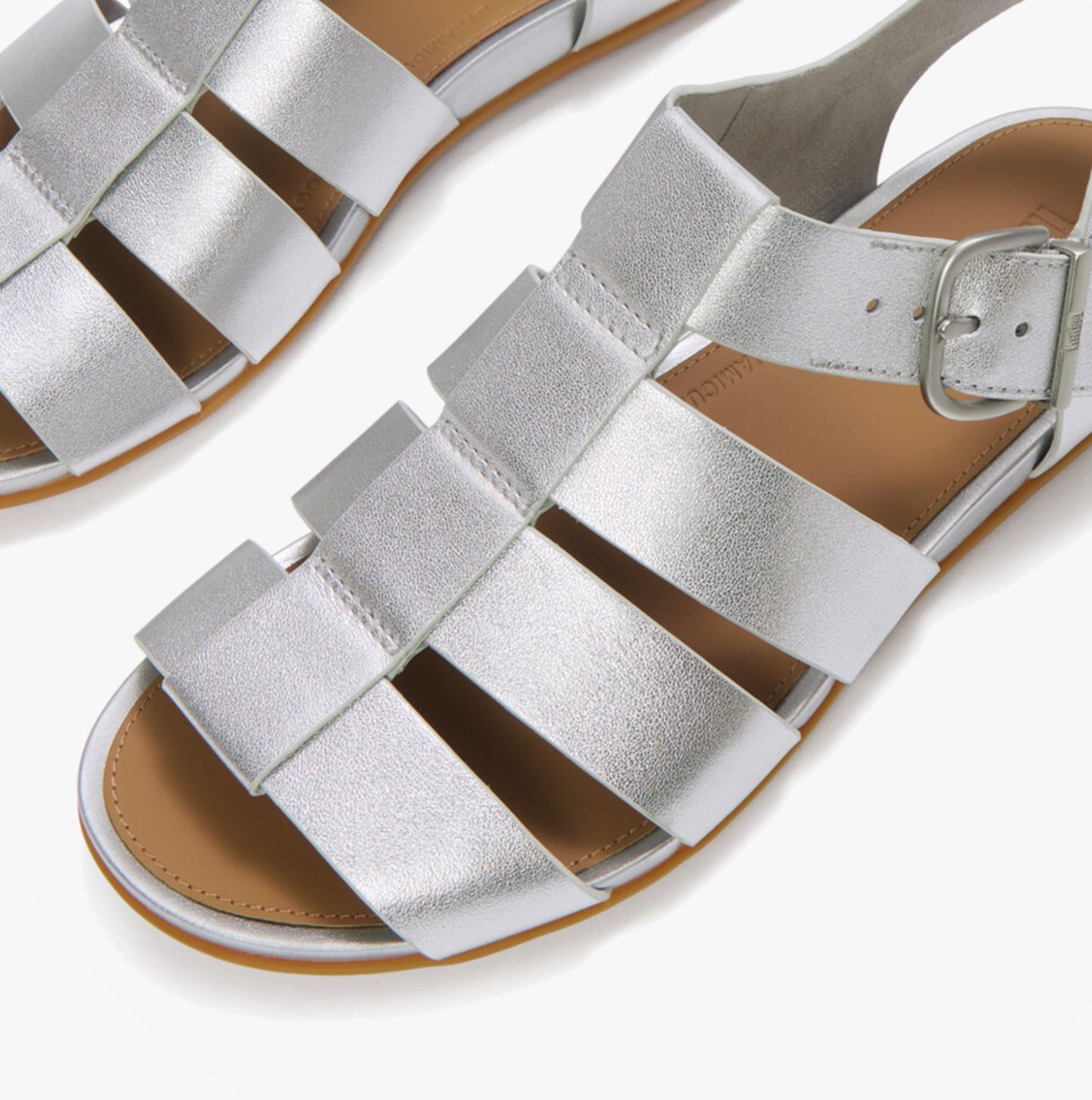 FitFlop GRACIE LEATHER Womens Ankle Strap Sandals Silver