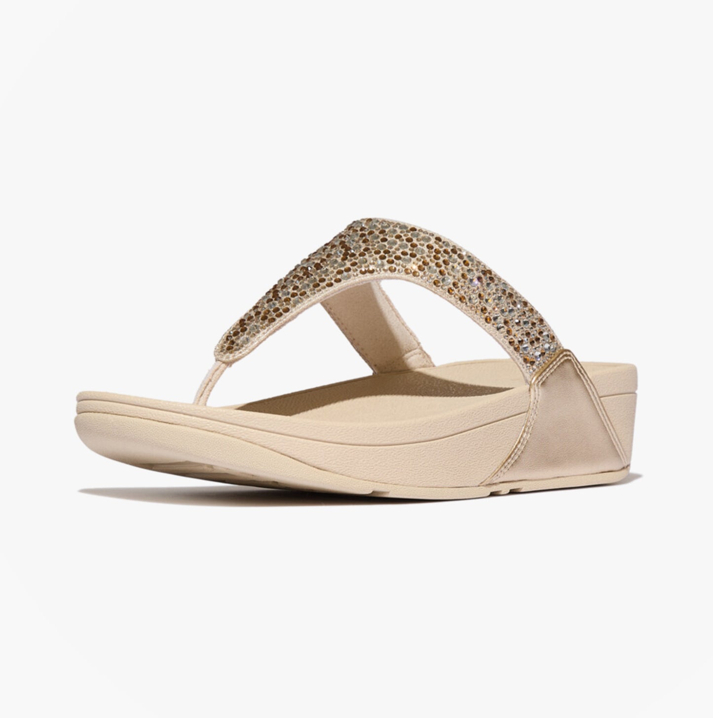 FitFlop LULU CRYSTAL Womens Toe-Post Sandals Platino