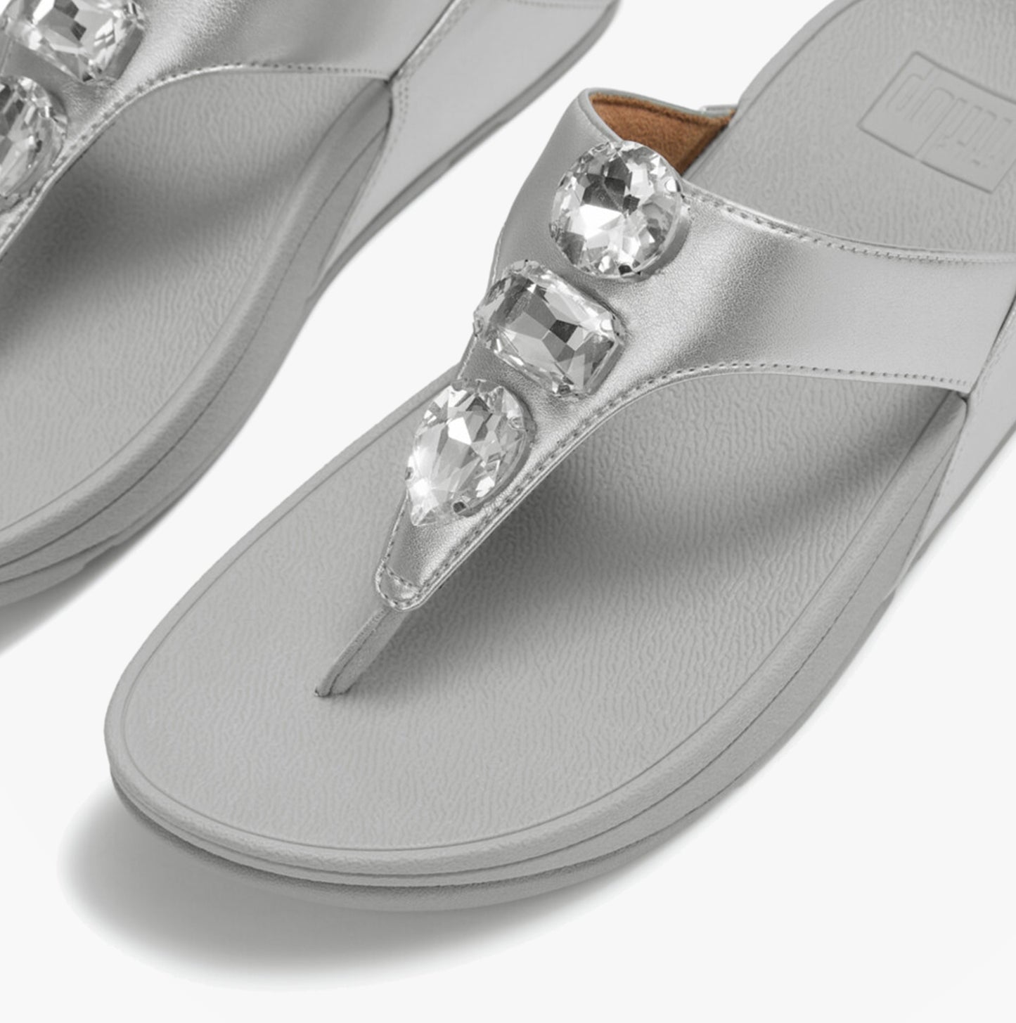 FitFlop LULU ULTRA Womens Toe-Post Sandals Silver