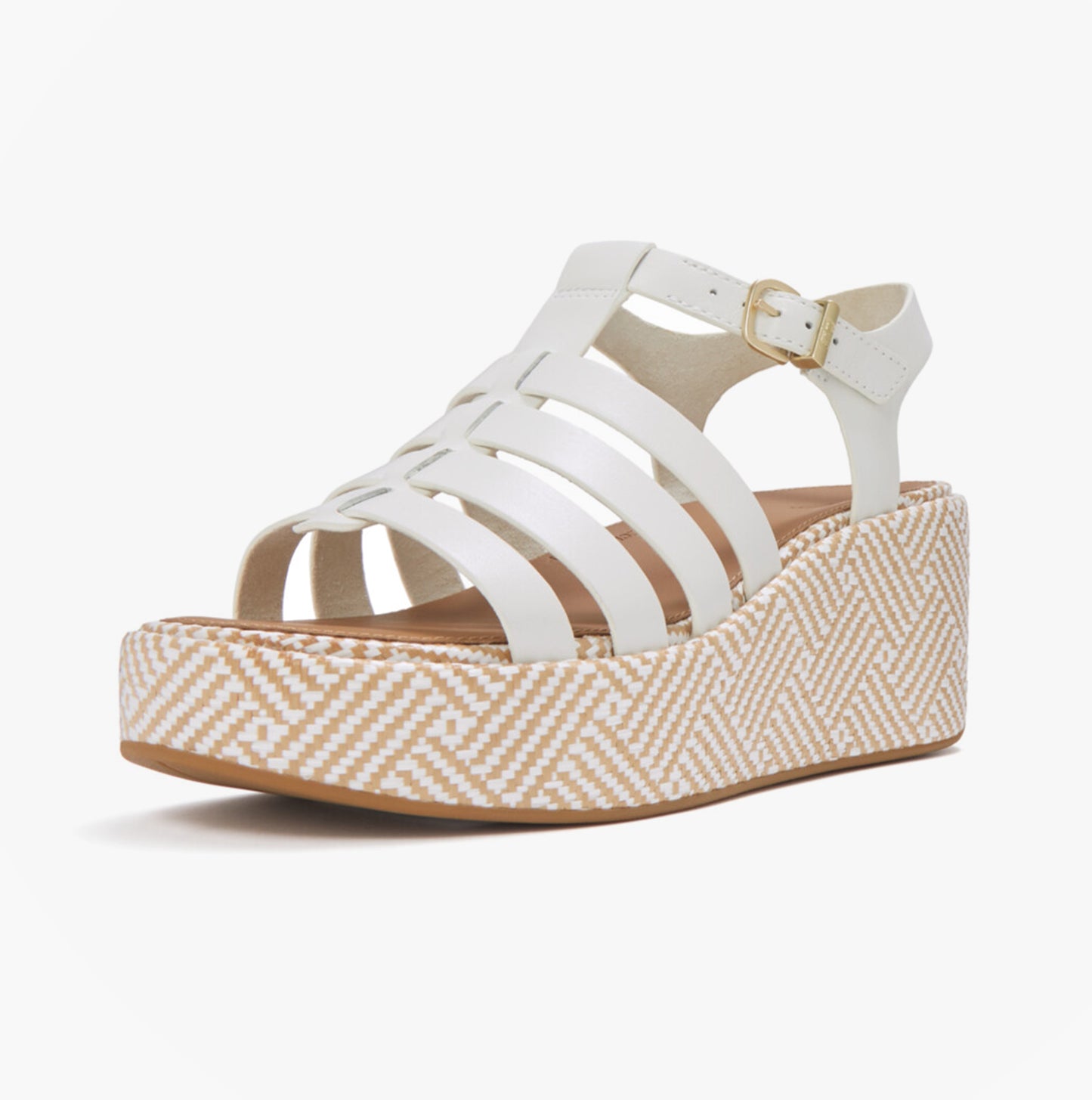 FitFlop PLATFFORMS GRAPHIC Womens Ankle Strap Sandals Urban White