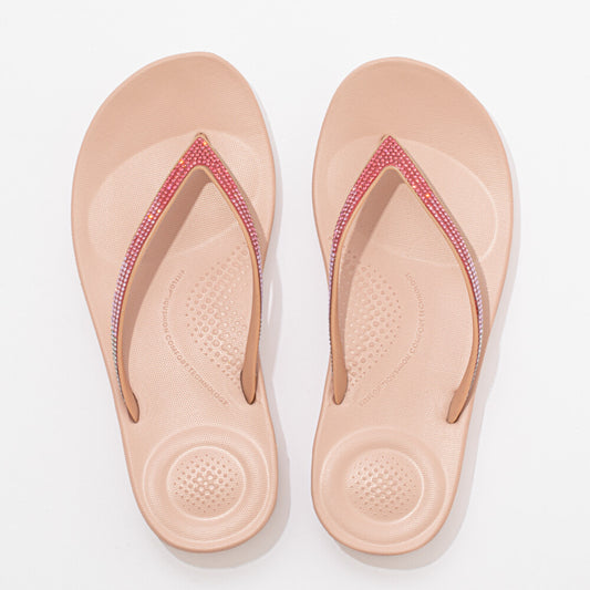 FitFlop IQUSHION Womens Flip Flops Beige