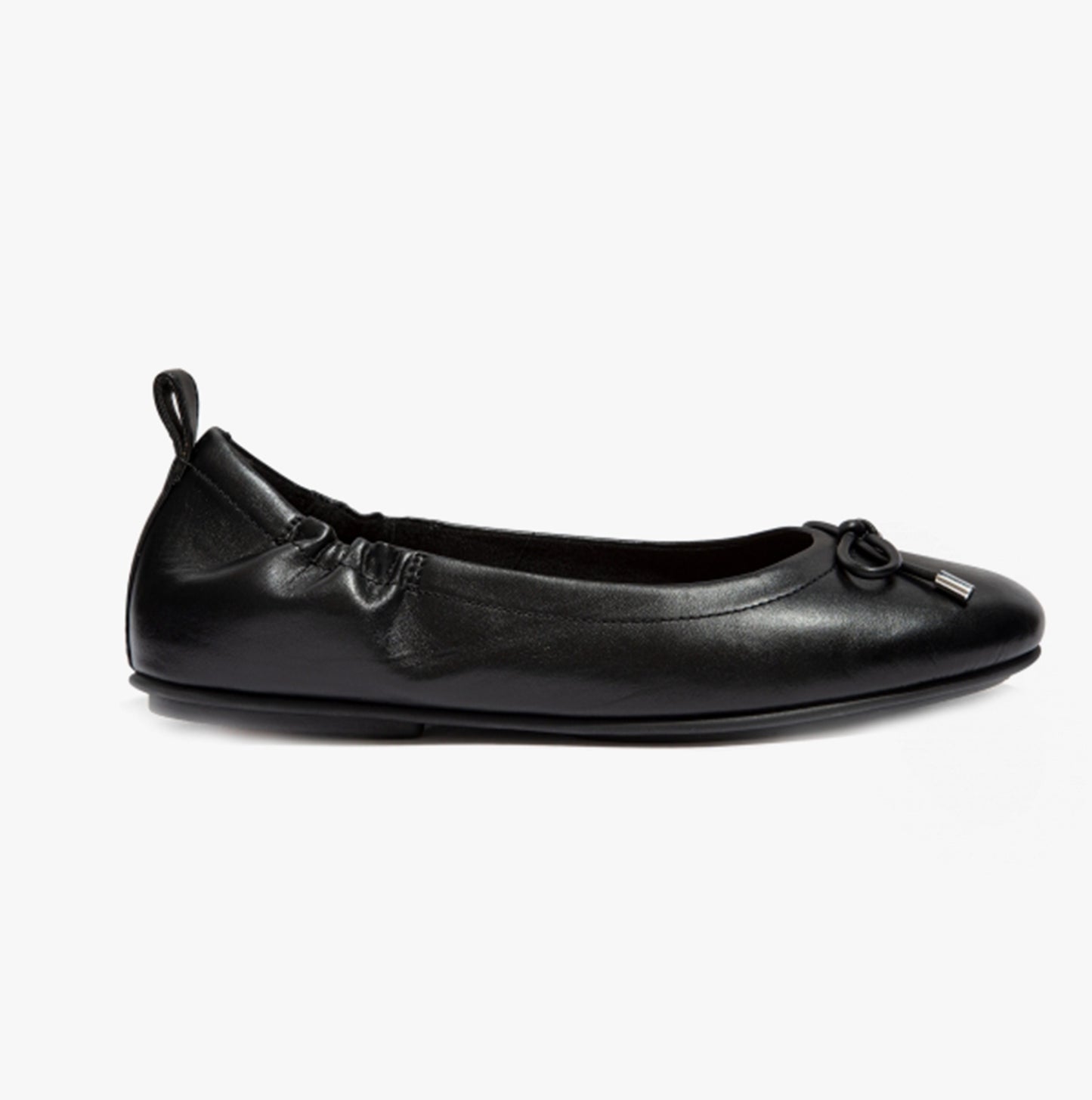FitFlop ALLEGRO Womens Leather Ballerina Shoes All Black