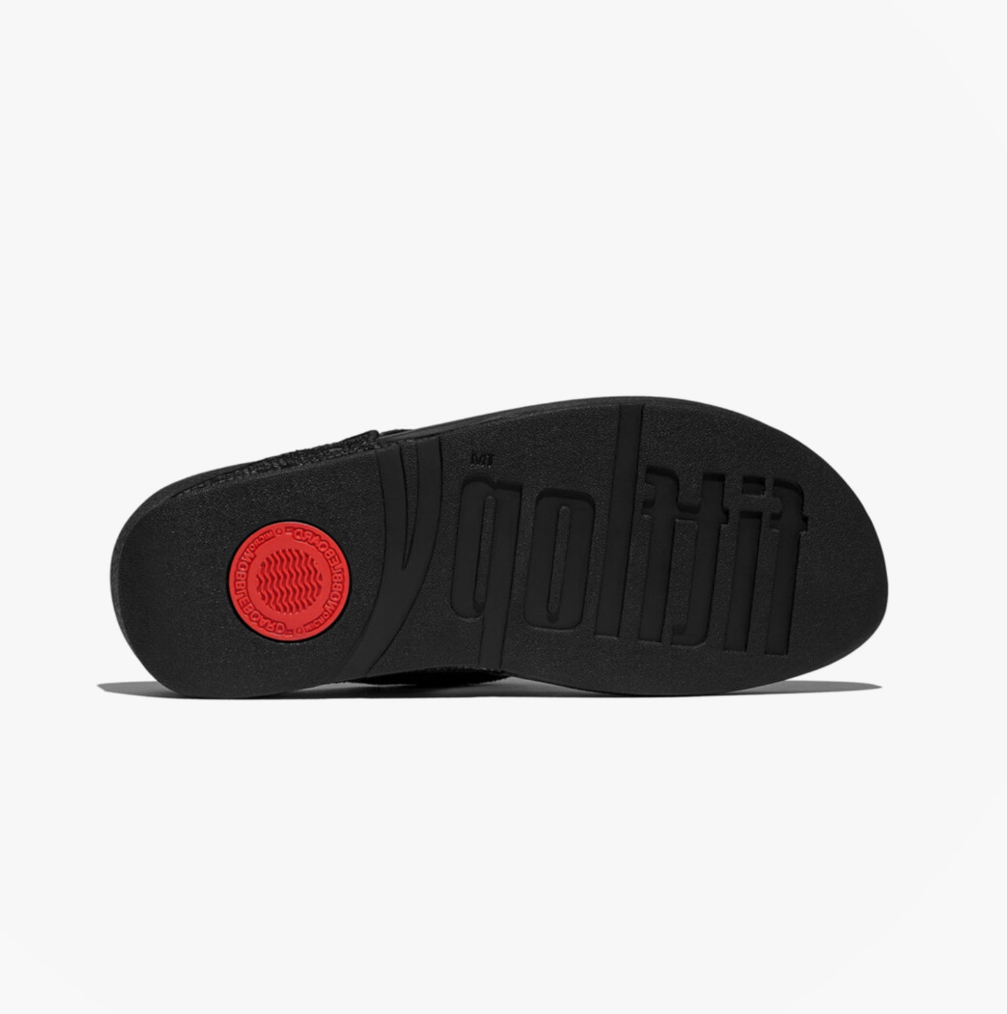 FitFlop LULU CRINKLED-SHIMMER Ladies Toe Post Sandals Metallic Black