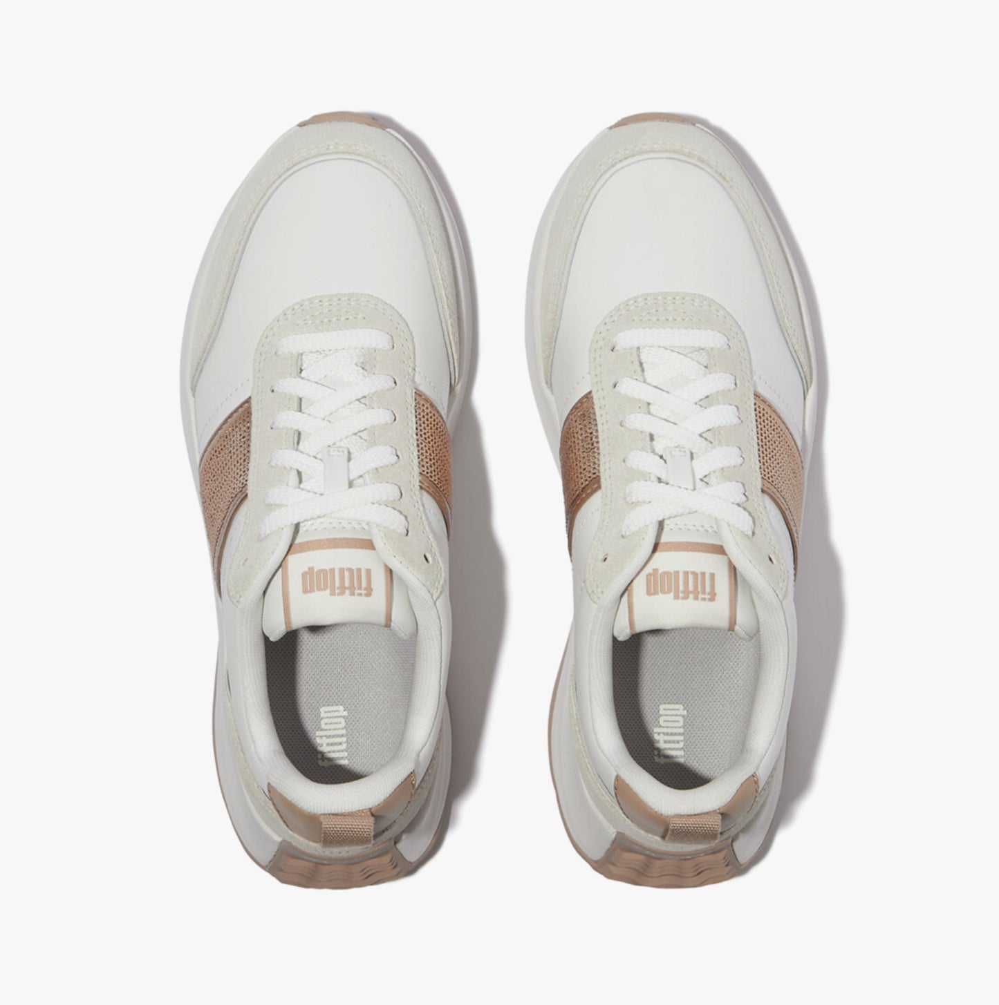 FitFlop F-MODE Womens Leather Trainers Urban White