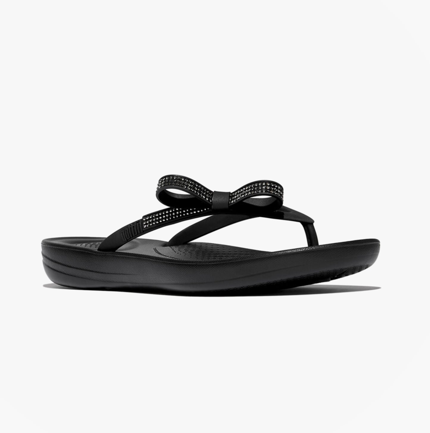 FitFlop iQUSHION GLITZ-BOW Ladies Flip Flops Black