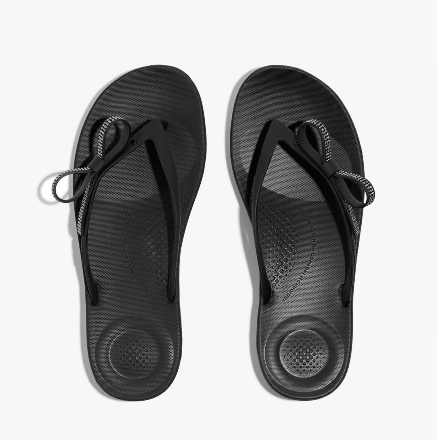 FitFlop iQUSHION GLITZ-BOW Ladies Flip Flops Black