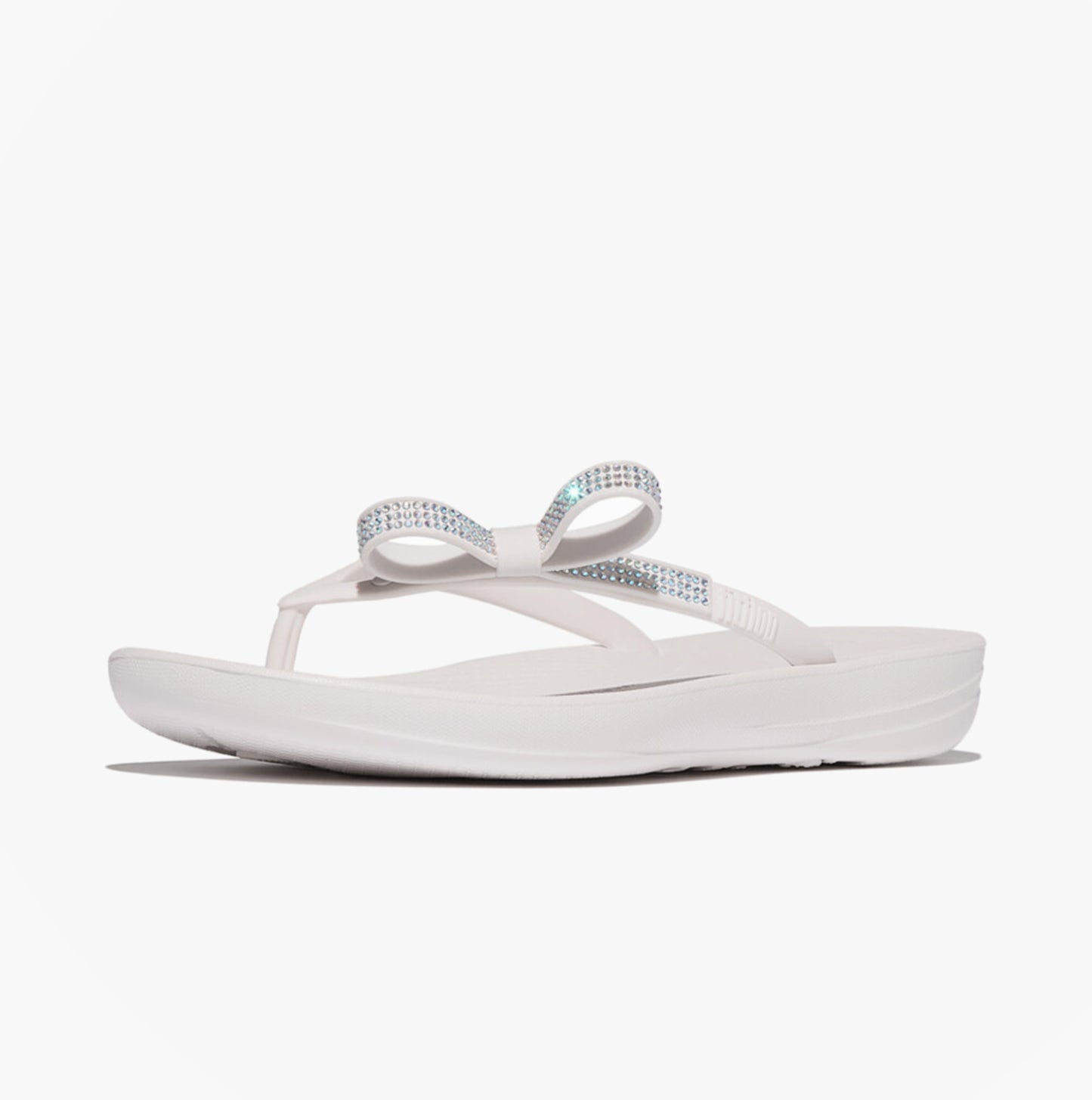 FitFlop IQUSHION GLITZ Womens Toe-Post Sandals Urban White