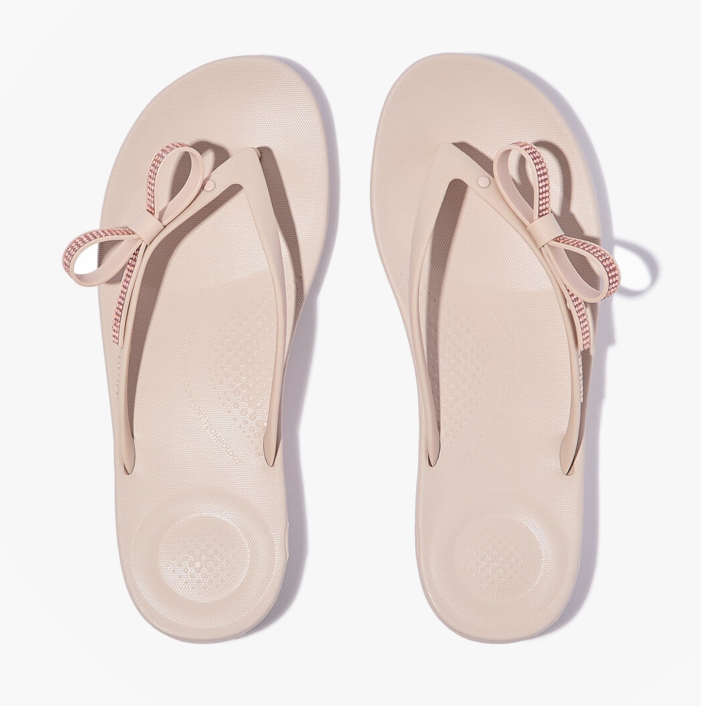 FitFlop iQUSHION GLITZ Womens Toe-Post Sandals Nude Rose