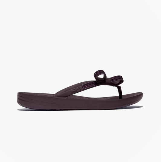 FitFlop iQUSHION GLITZ-BOW Ladies Flip Flops Plumberry