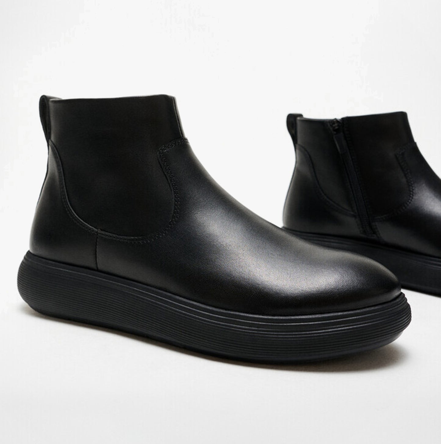 FitFlop iQ-COMFF LEATHER ZIP Womens Chelsea Boots All Black