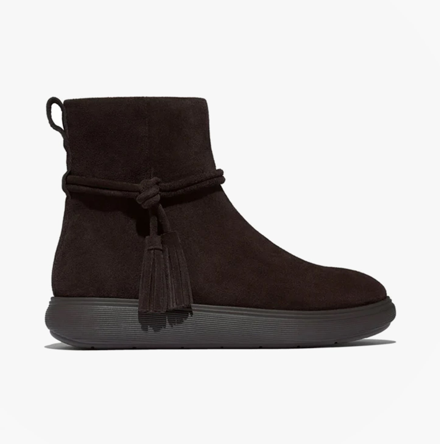 FitFlop iQ-COMFF TASSEL SUEDE Ladies Short Boots Chocolate Brown