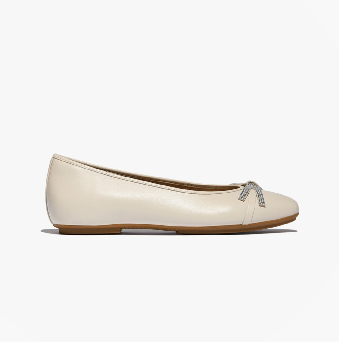 DELICATO GLITZ-BOW LEATHER Womens Ballet Paris Beige