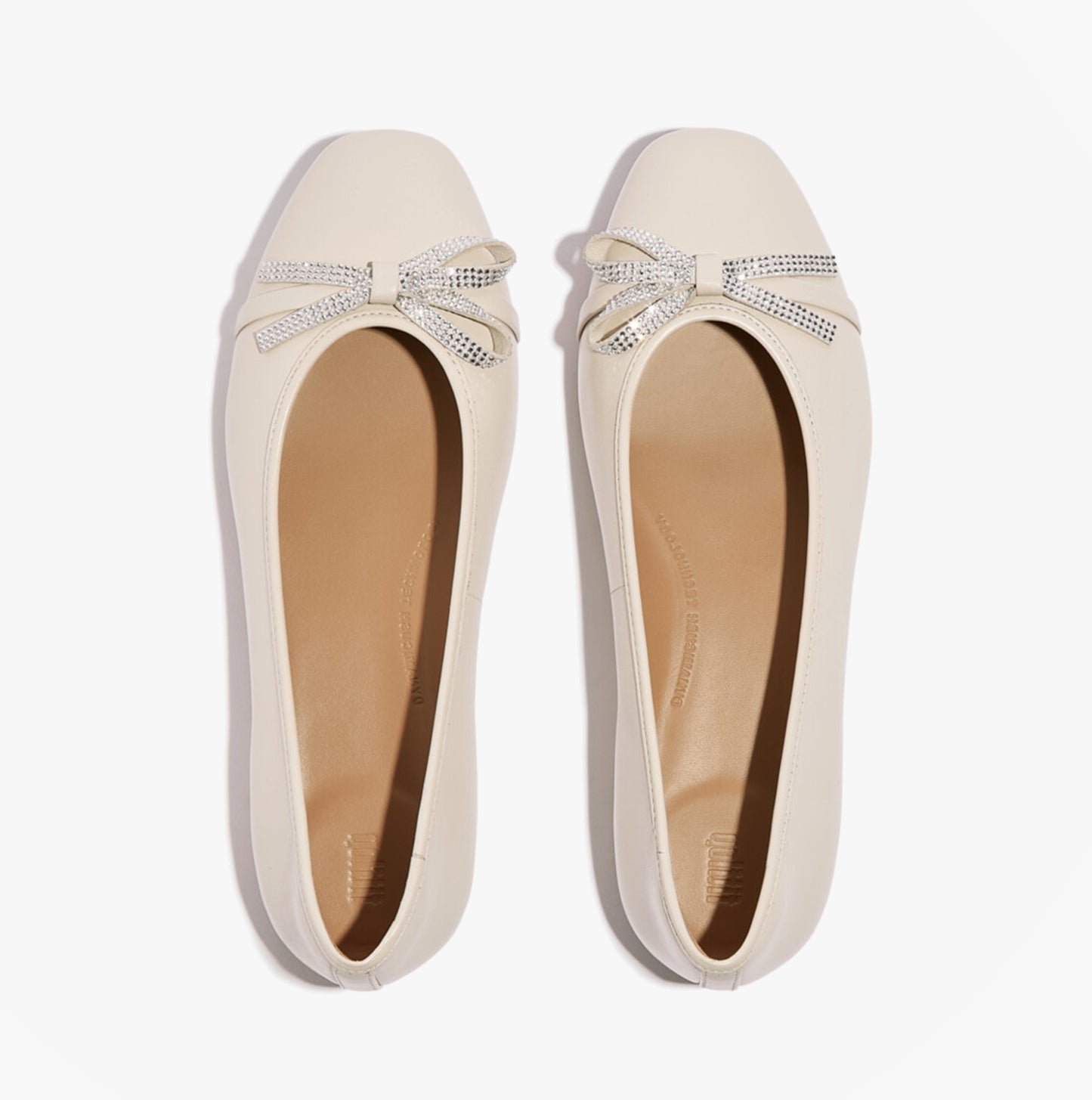 DELICATO GLITZ-BOW LEATHER Womens Ballet Paris Beige