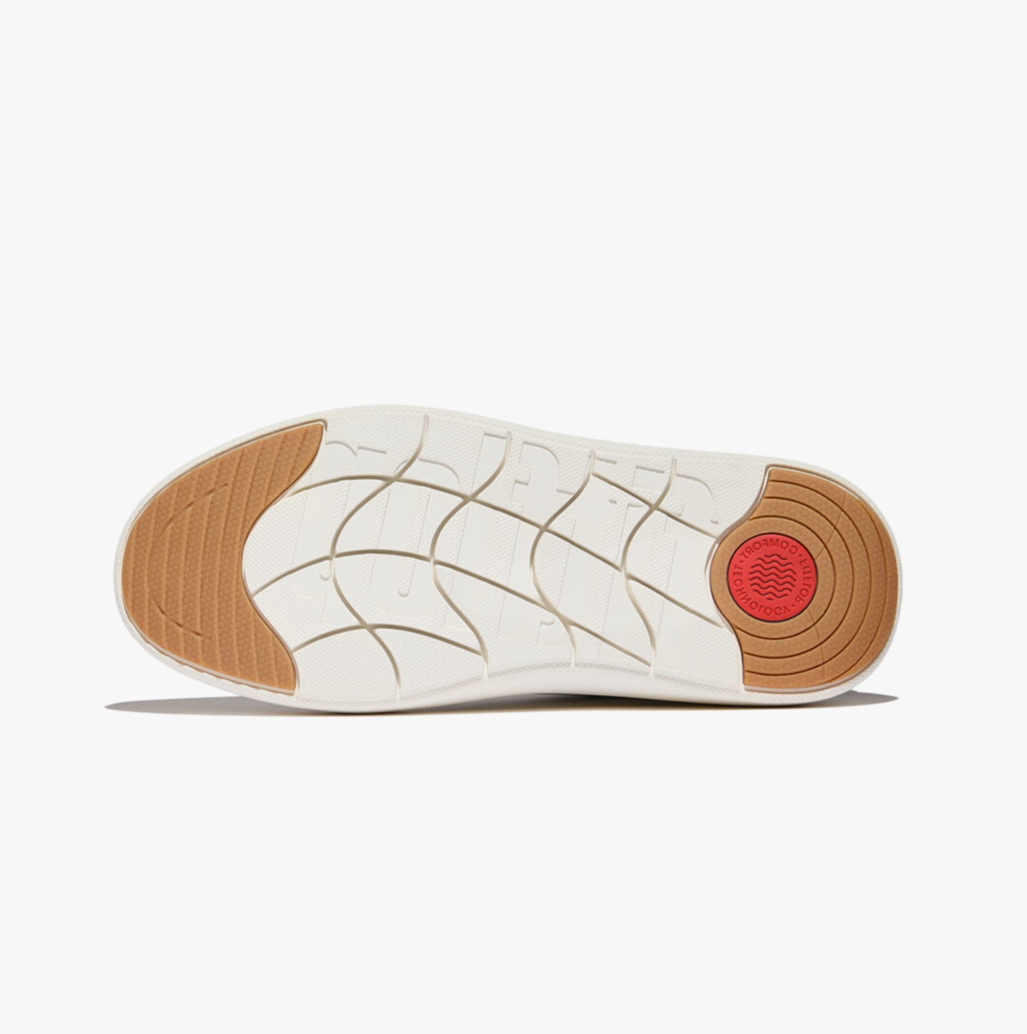 FitFlop RTG LEOPARD-BACKTAB LEATHER/SUEDE Womens Fashion Trainers Urban White/Chocolate Mix