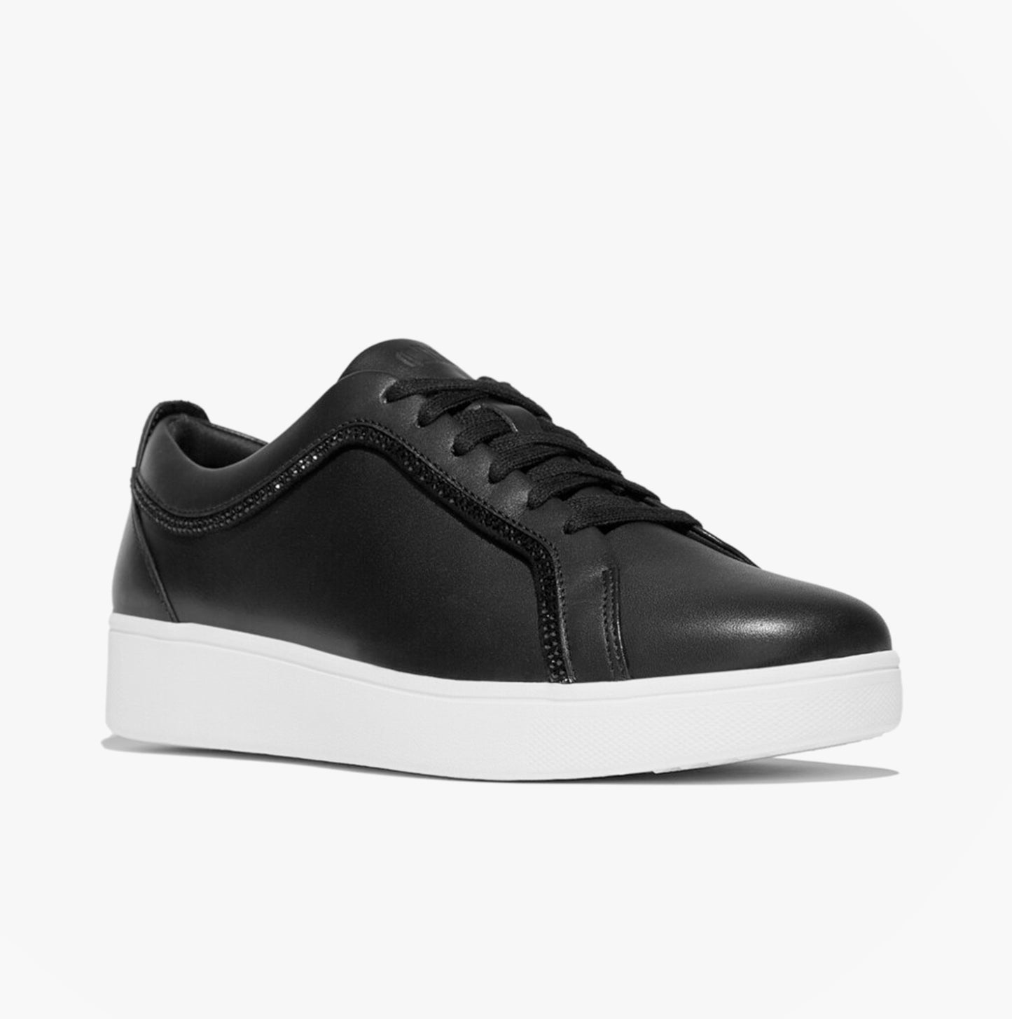 FitFlop RALLY CRYSTAL-TRIM LEATHER Womens Fashion Trainers Black