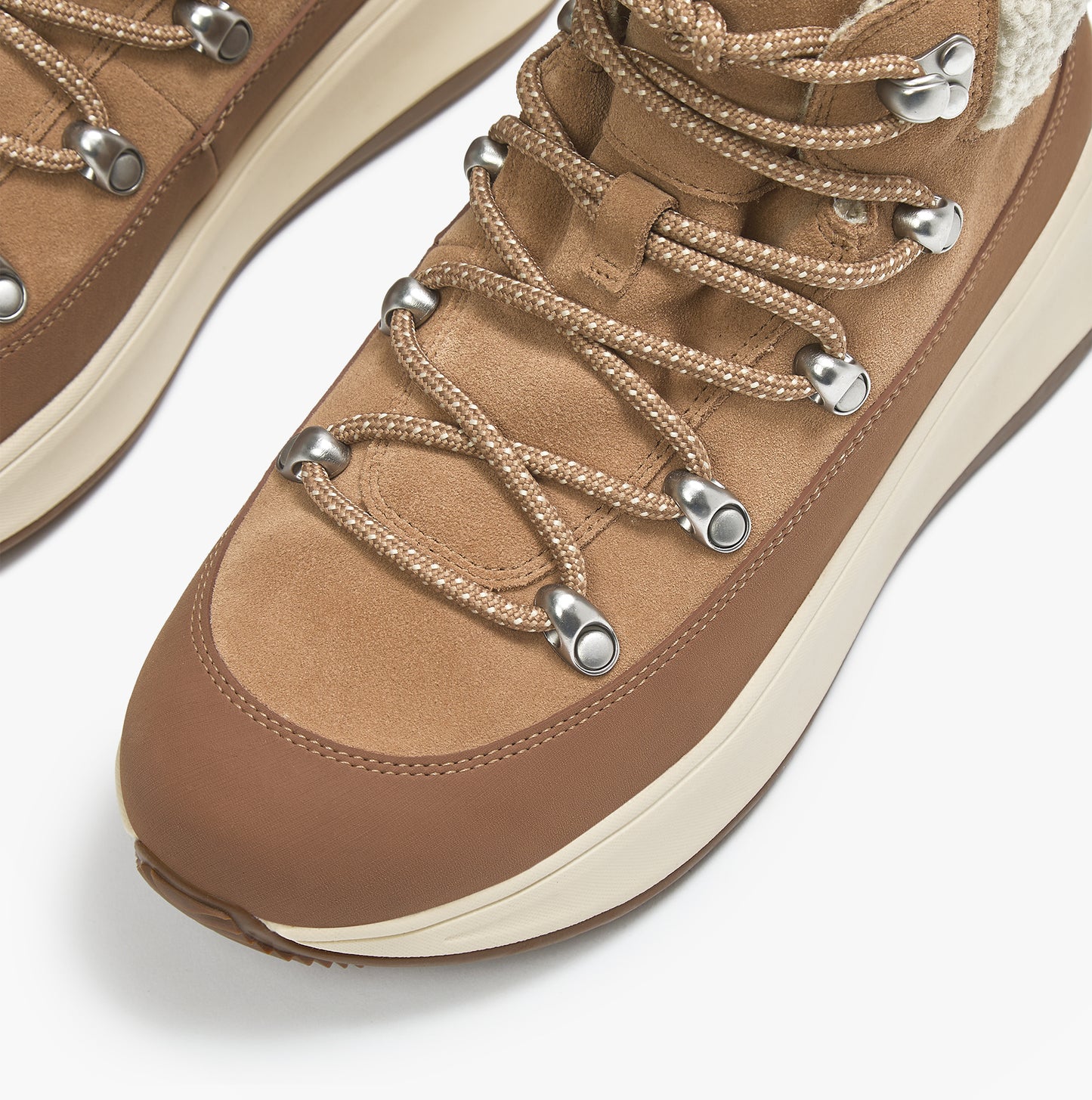 FitFlop F-MODE TEDDY-COLLAR WARM SUEDE Ladies Suede Booties Desert Tan