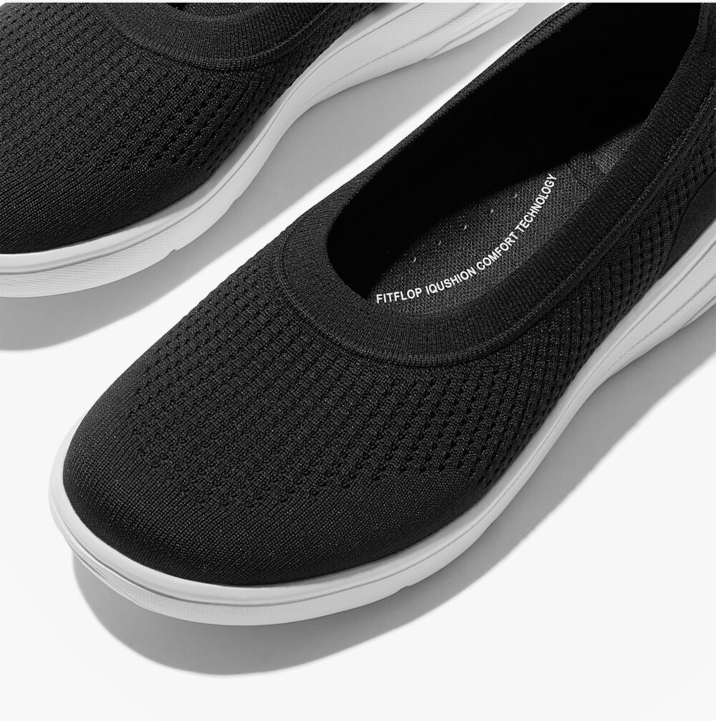 FitFlop SUPER-Q KNIT Womens Ballerina Shoes Black