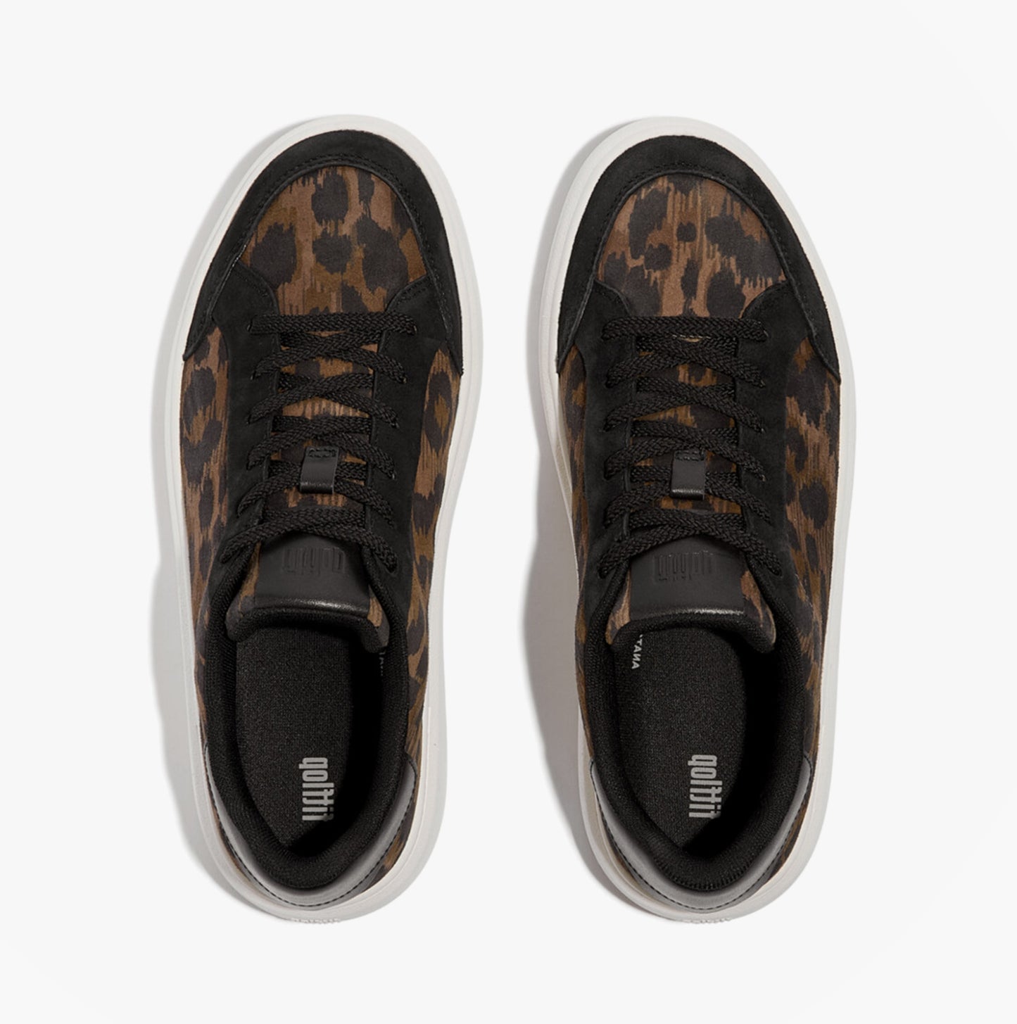 FitFlop 'Ready To Go' LEOPARD SUEDE Ladies Sneakers Black/Chocolate Mix