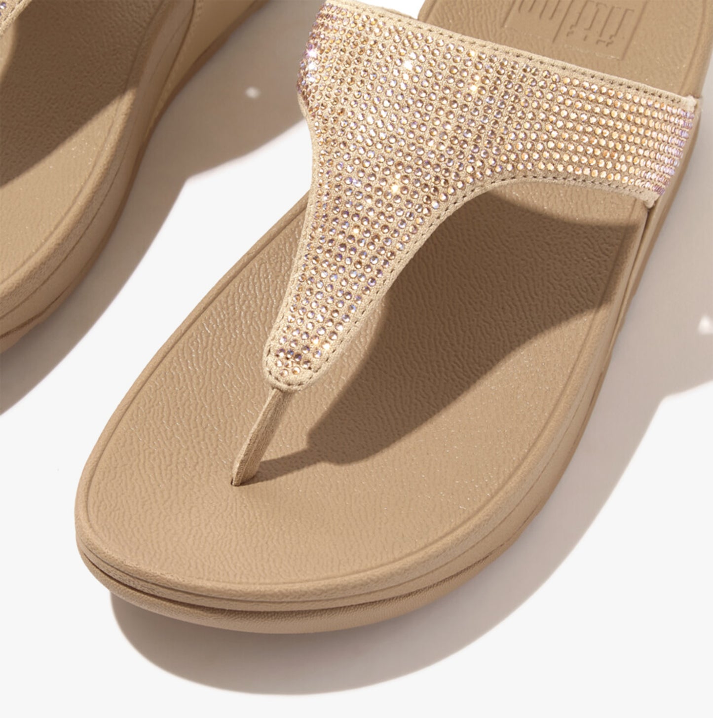 FitFlop LULU CRYSTAL Womens Toe Post Latte Beige