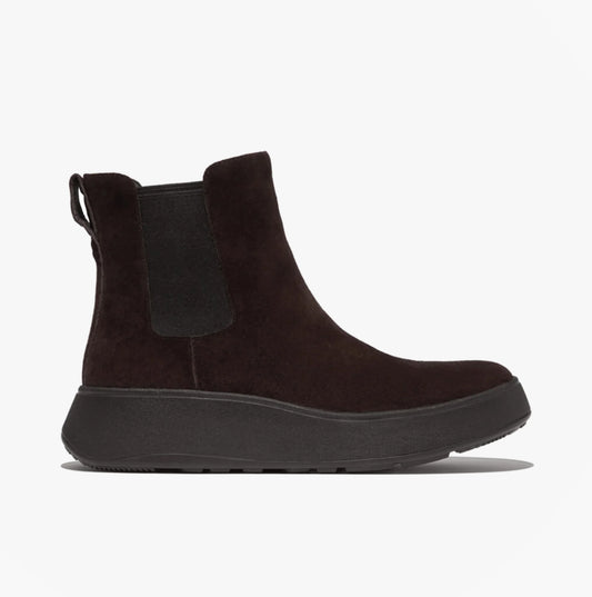 FitFlop F-MODE SUEDE FLATFORM Womens Chelsea Boots Chocolate Brown