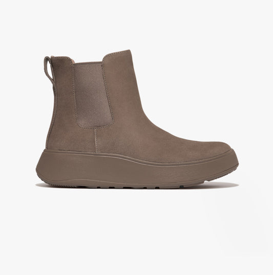 FitFlop F-MODE SUEDE FLATFORM Womens Chelsea Boots Minky Grey
