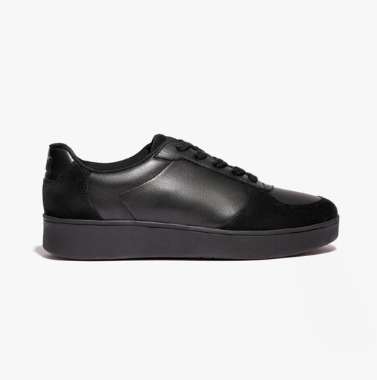 RALLY PANEL Womens Leather Trainers All Black