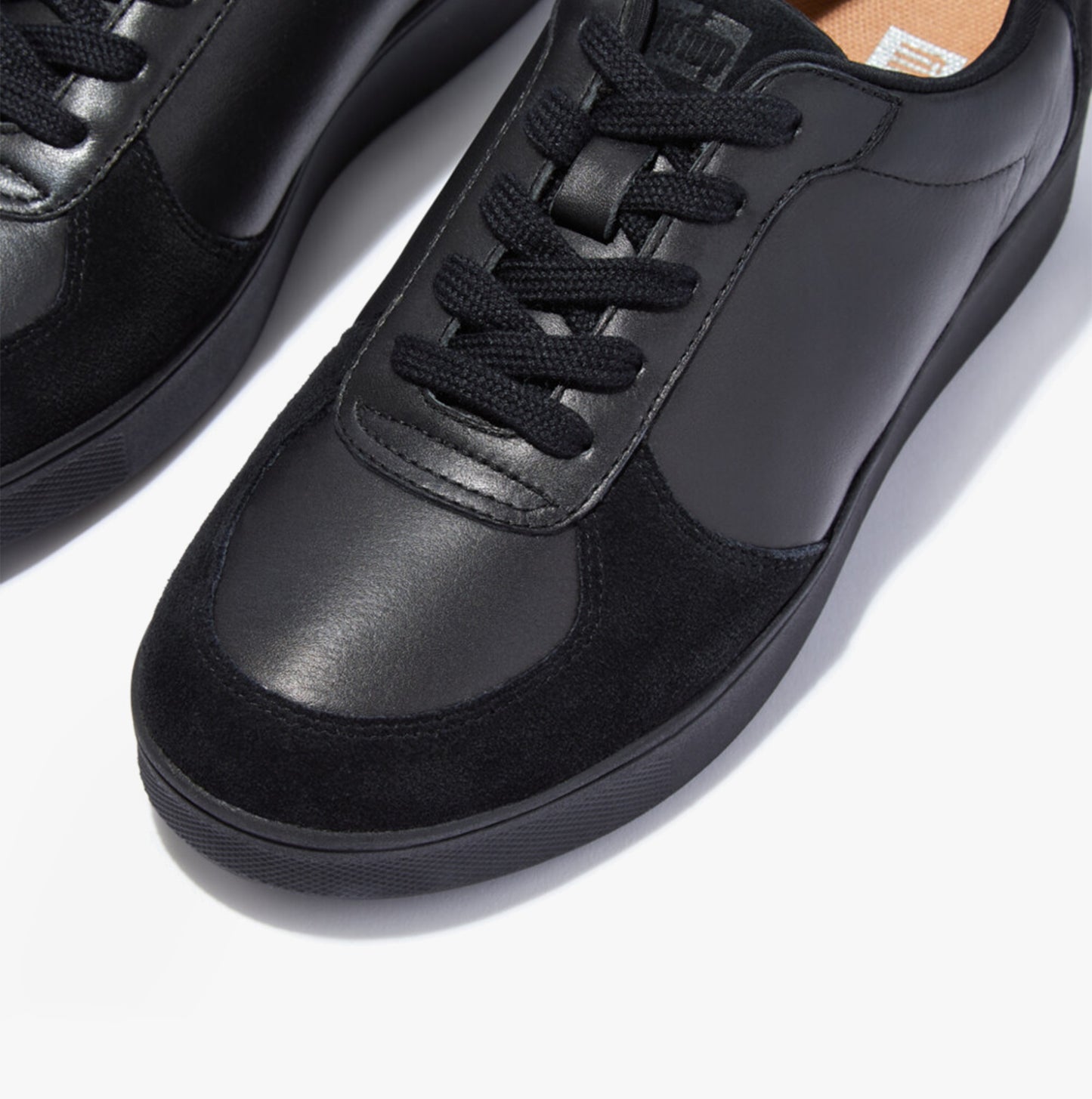 RALLY PANEL Womens Leather Trainers All Black
