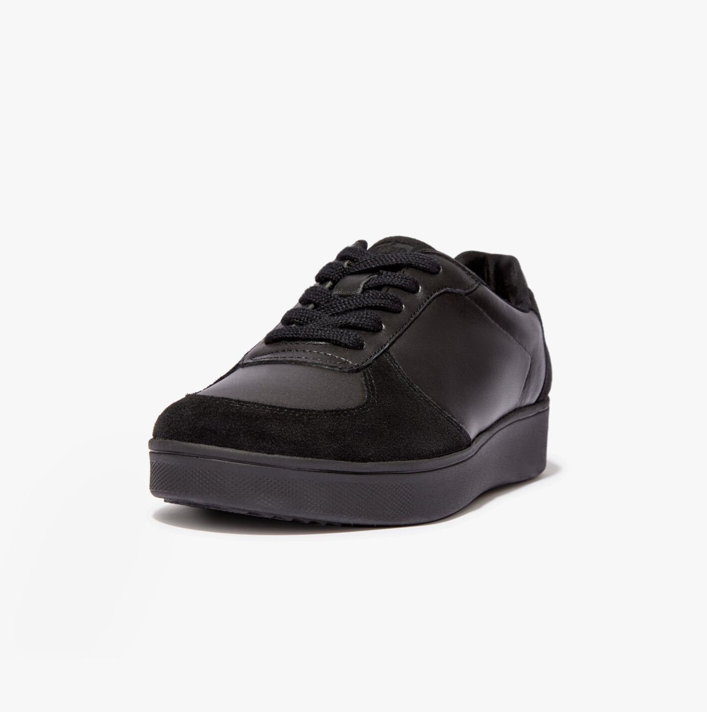 RALLY PANEL Womens Leather Trainers All Black