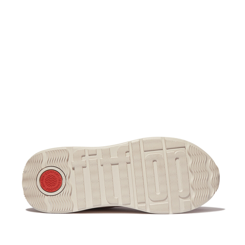 F-MODE LEATHER Womens Flatform Trainers Classic Beige