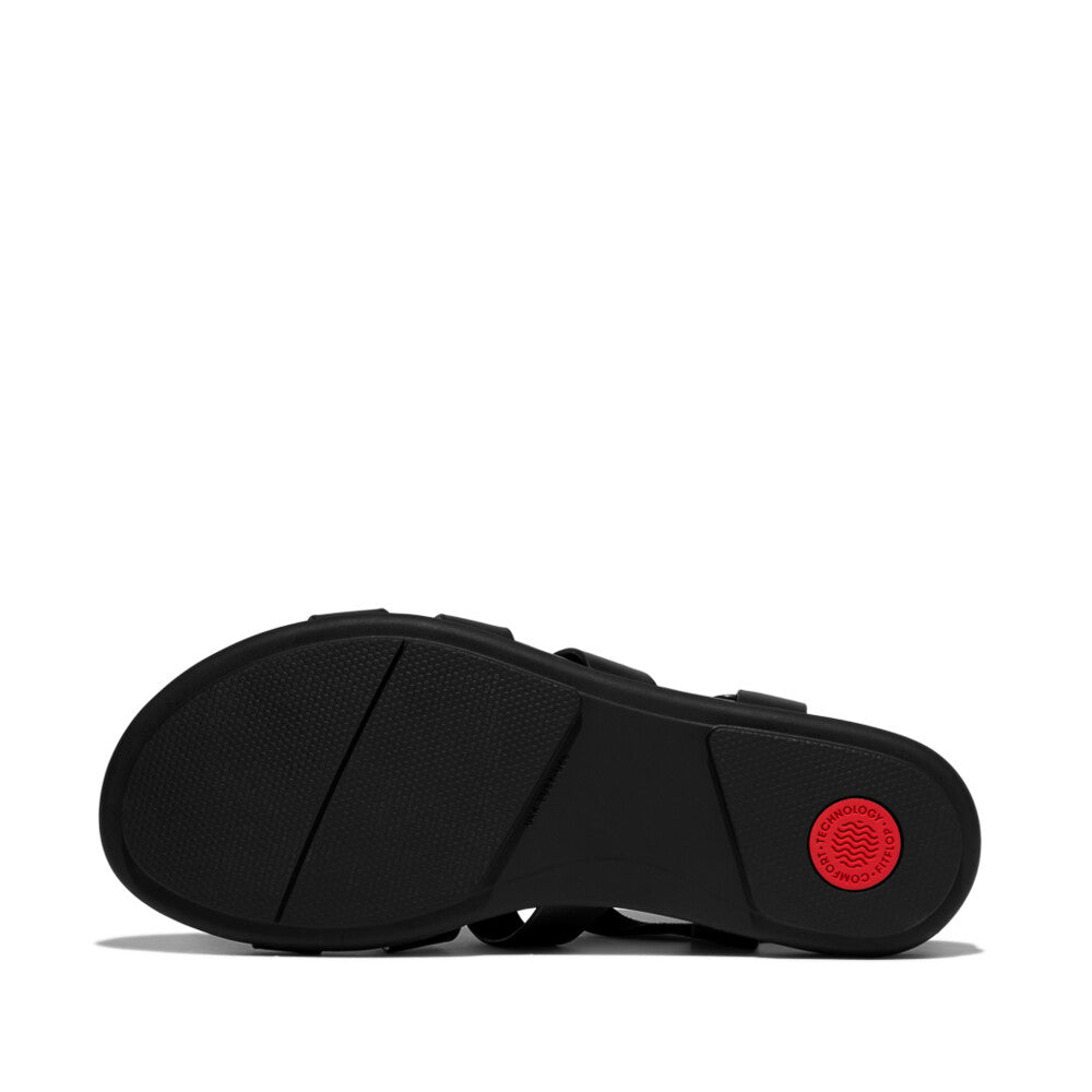 FitFlop GRACIE RUBBER-BUCKLE Womens Fisherman Sandals All Black