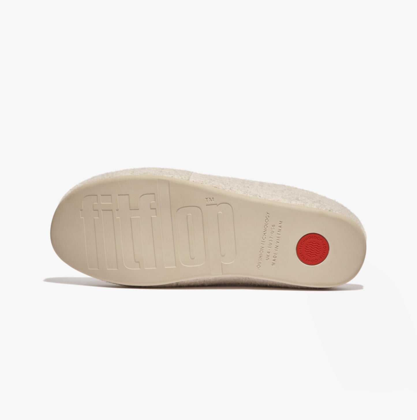 FitFlop CHRISSIE II HAUS E01 Womens Felt Slippers Ivory