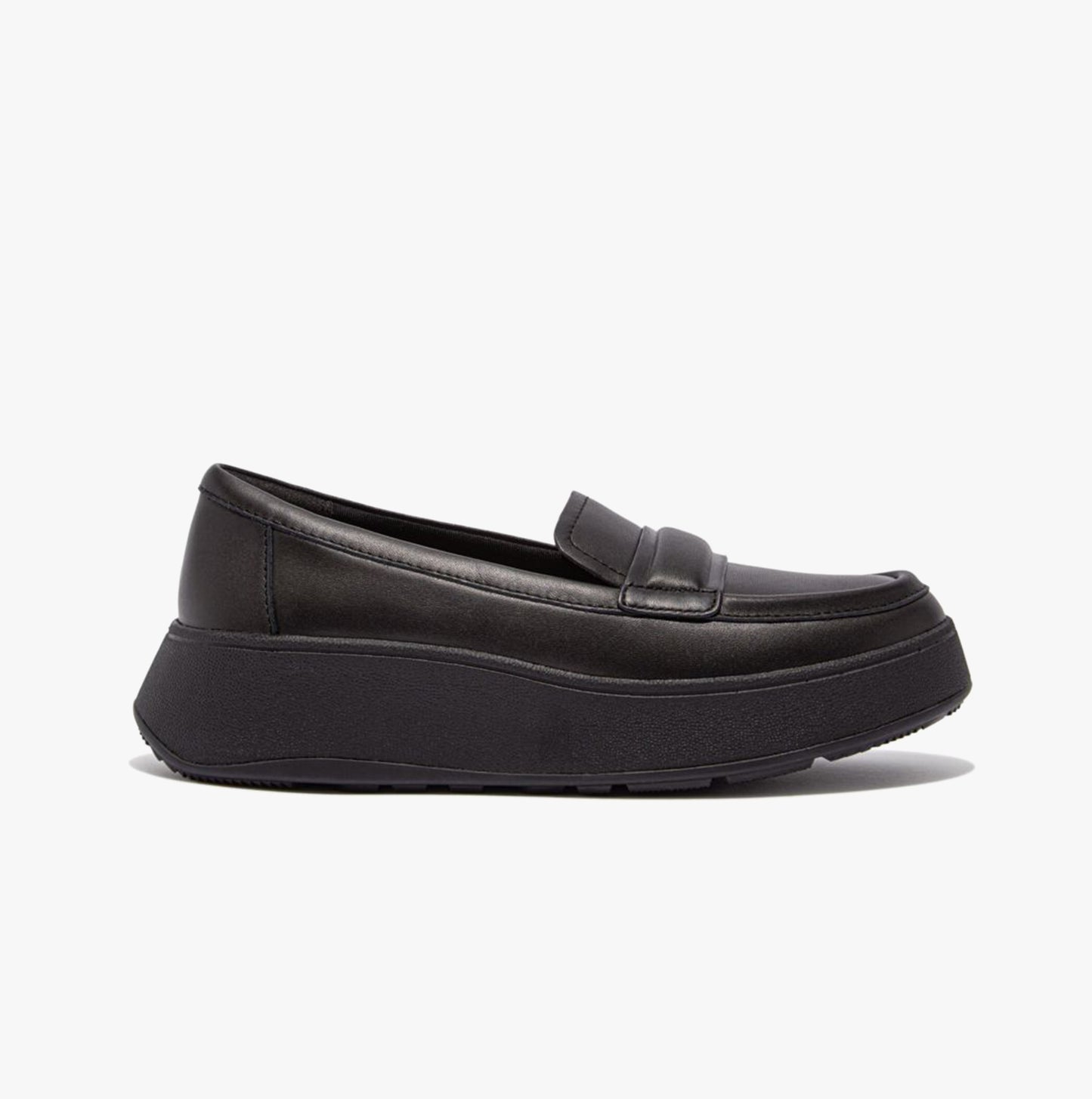 F-MODE PADDED-DETAIL Womens Loafers All Black