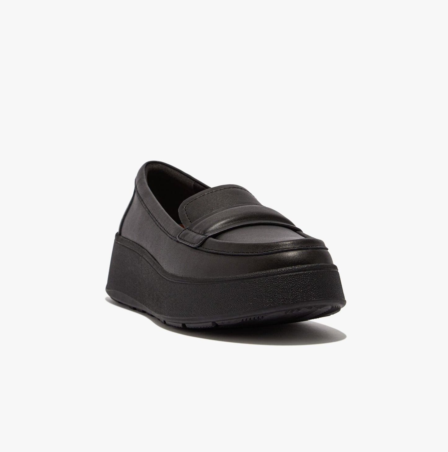 F-MODE PADDED-DETAIL Womens Loafers All Black