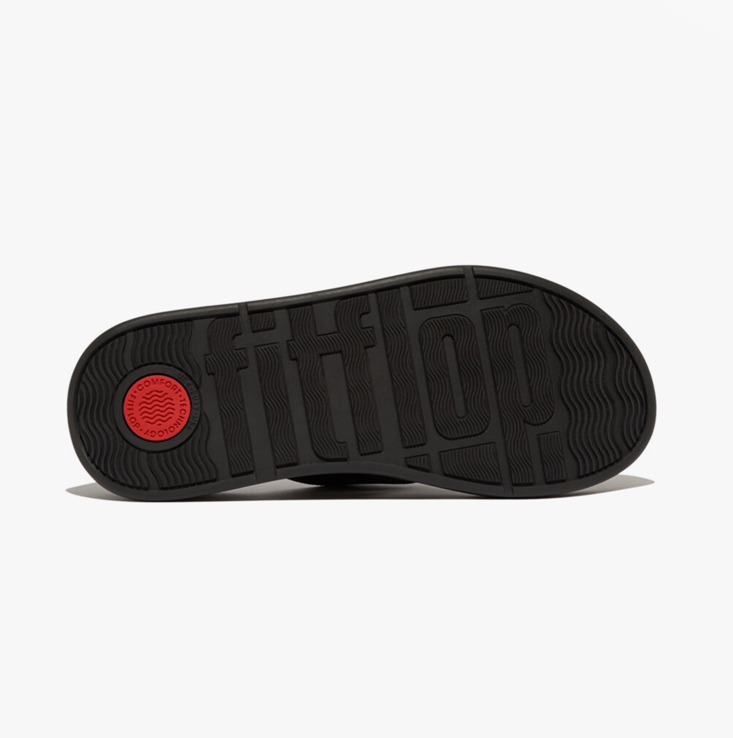 FitFlop F-MODE BUCKLE SHIMMERLUX FLATFORM Womens Toe Post Black