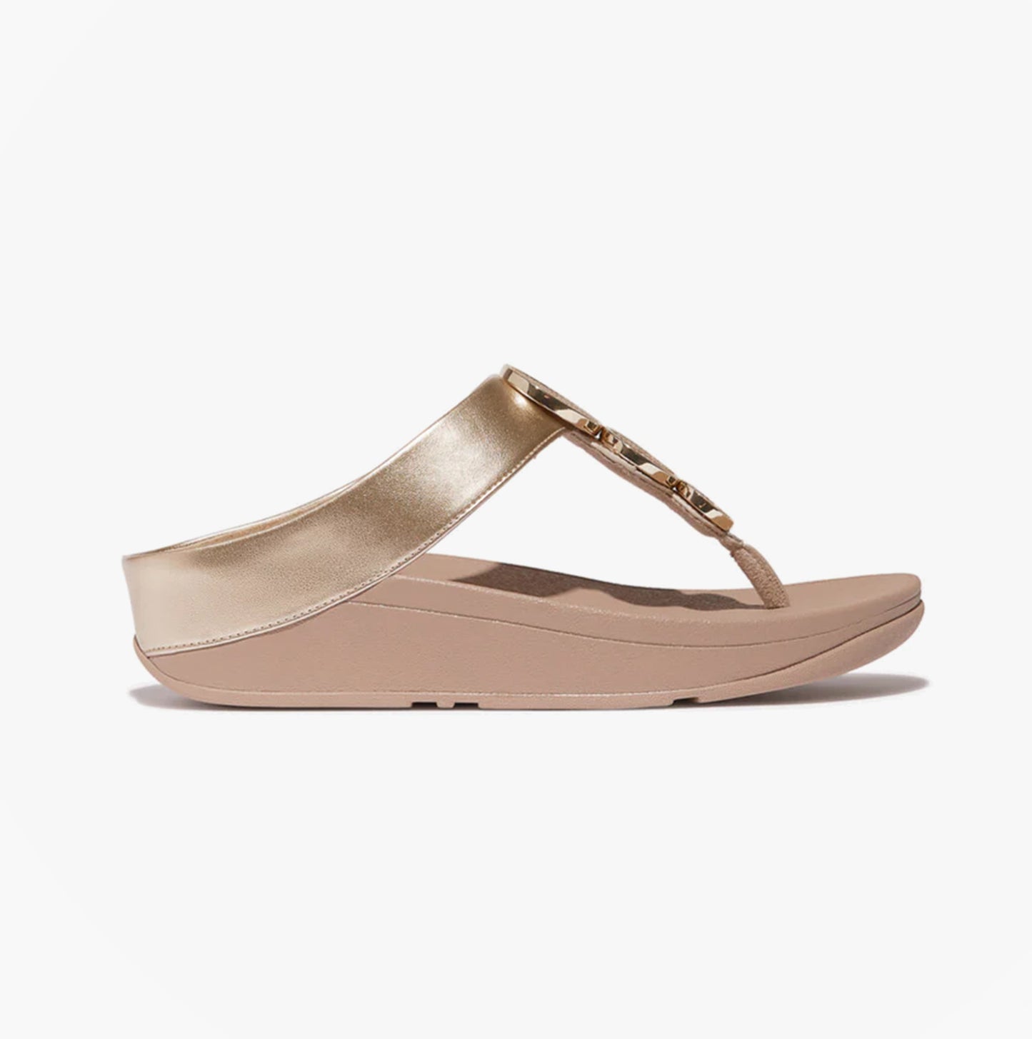 HALO BEAD-CIRCLE Womens Toe Post Sandals Metallic Latte Beige