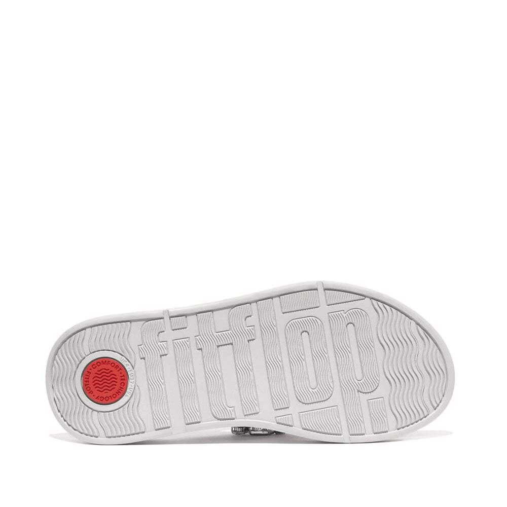 FitFlop F-MODE JEWEL-DELUXE Womens Toe Post Sandals Silver