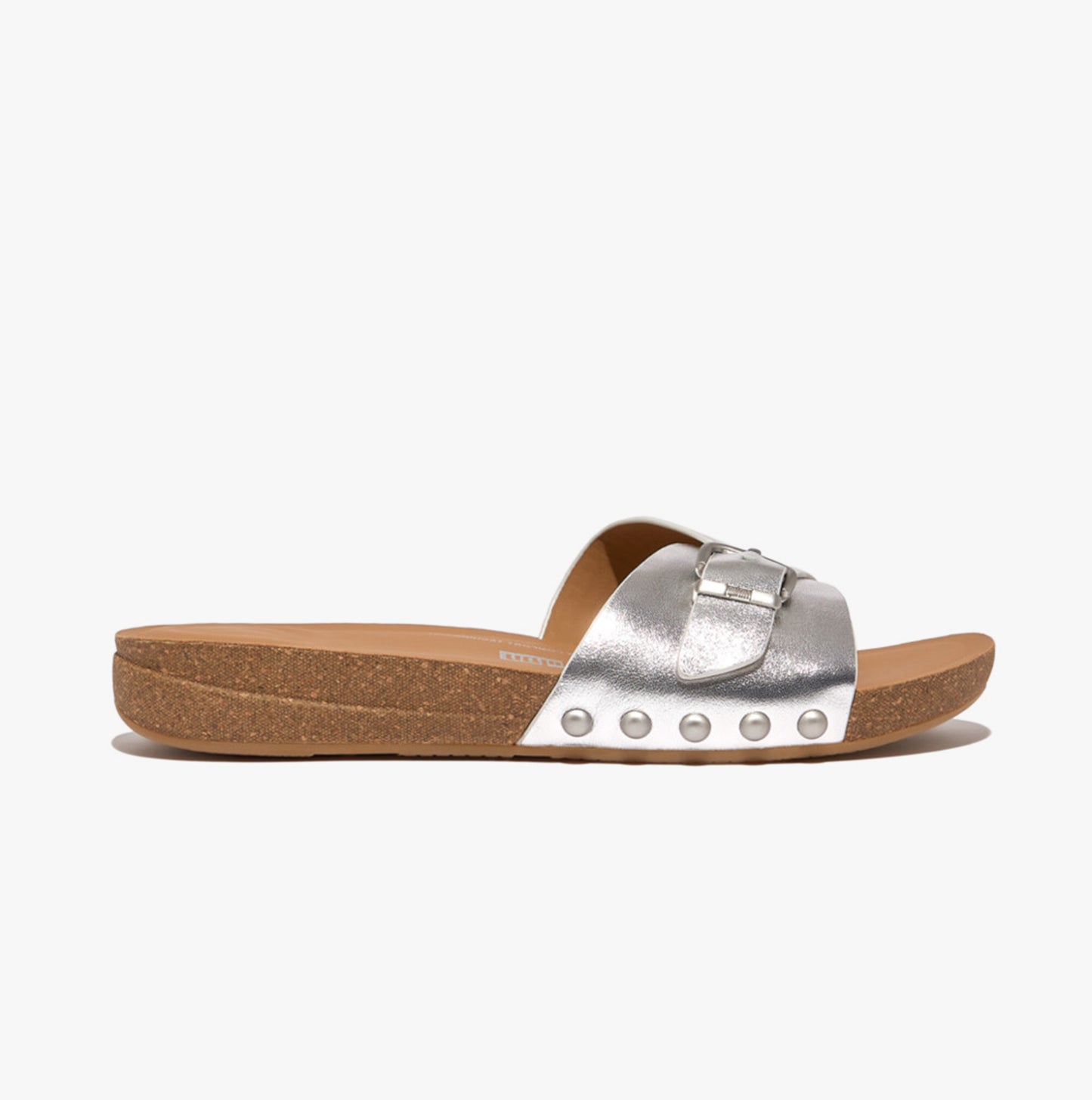 iQUSHION ADJUSTABLE METALLIC Womens Slides Silver