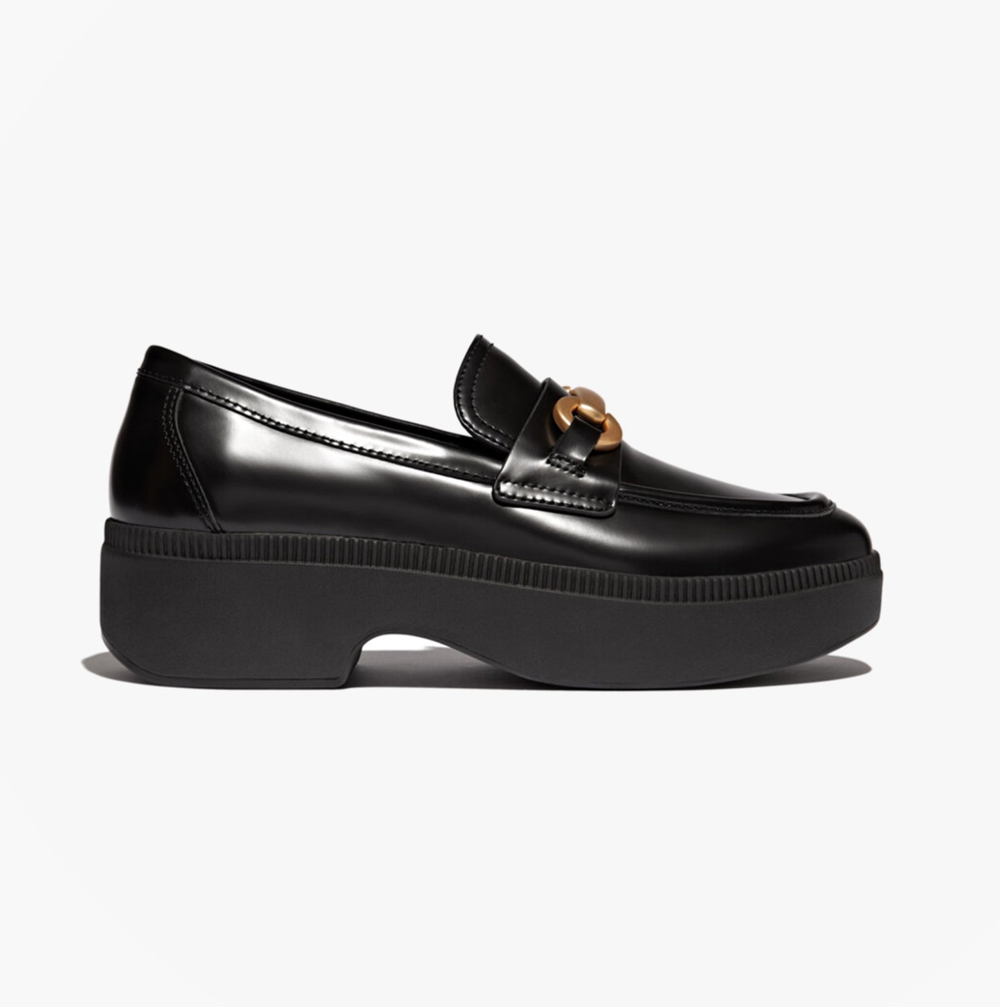 F-LUMA CHUNKY SNAFFLE Womens Wedge Loafers Black